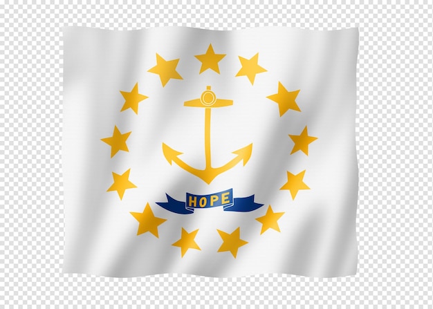 PSD die flagge von rhode island, usa.