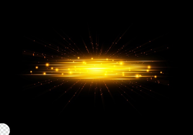 Die goldenen Partikel-Linse leuchtet.