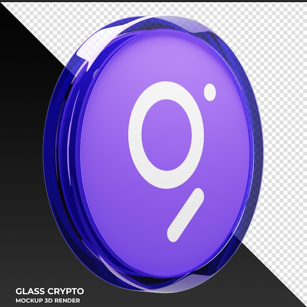 Die Graph GRT-Glas-Kryptomünze 3D-Illustration