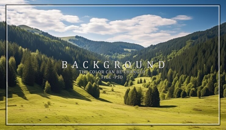 PSD die landschaft des ruhigen gebirgsdals