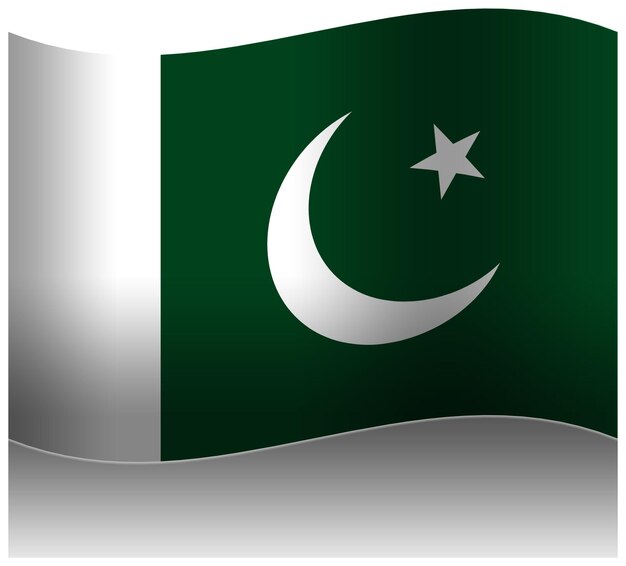 PSD die pakistanische flagge in 3d