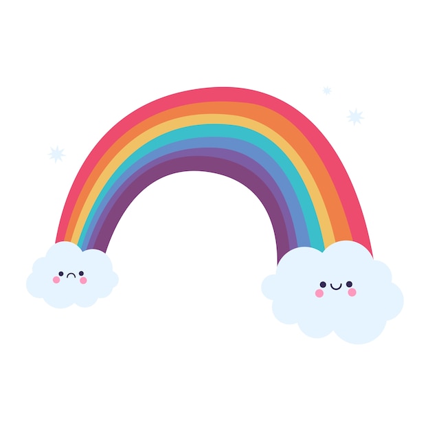 Die Regenbogenwolke ist isoliert.