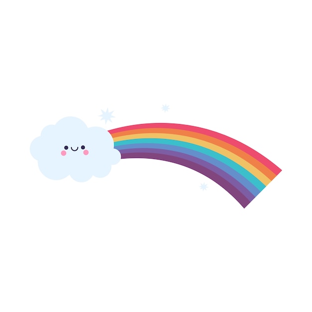 Die Regenbogenwolke ist isoliert.