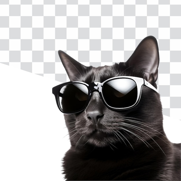 PSD die schöne und coole schwarze katze mit sonnenbrille ist bereit für den sommer