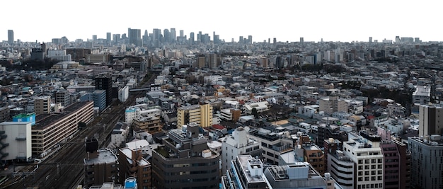 Die Skyline der Stadt ist isoliert.