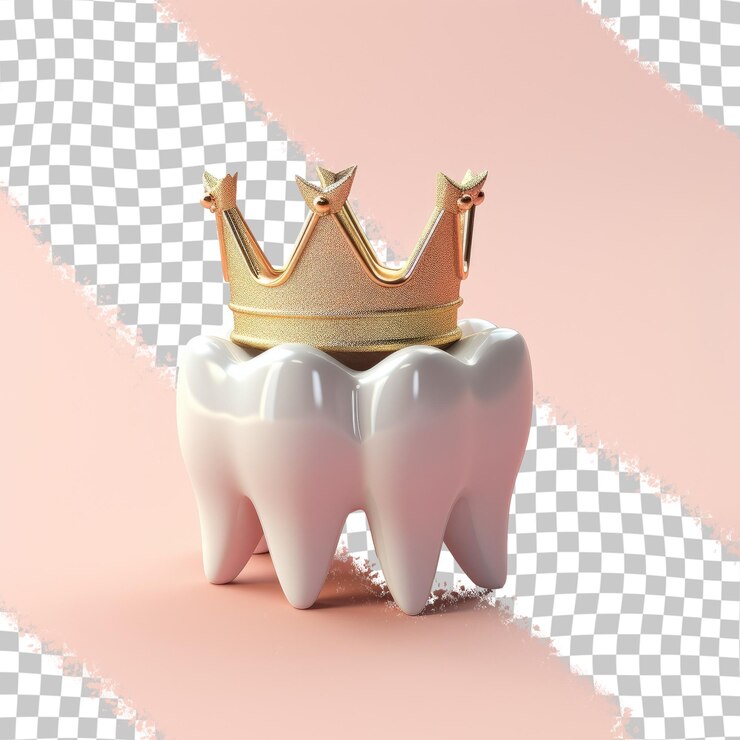 PSD de dientes y coronas dentales sobre un fondo transparente