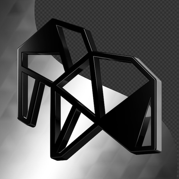 PSD dies ist ein wunderschön gestaltetes 3d-origami-symbol mit einer wunderschönen metallischen textur