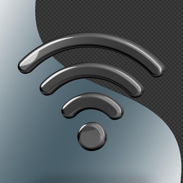 Dies ist ein wunderschön gestaltetes 3D-Wi-Fi-Symbol mit einer schönen metallischen Textur