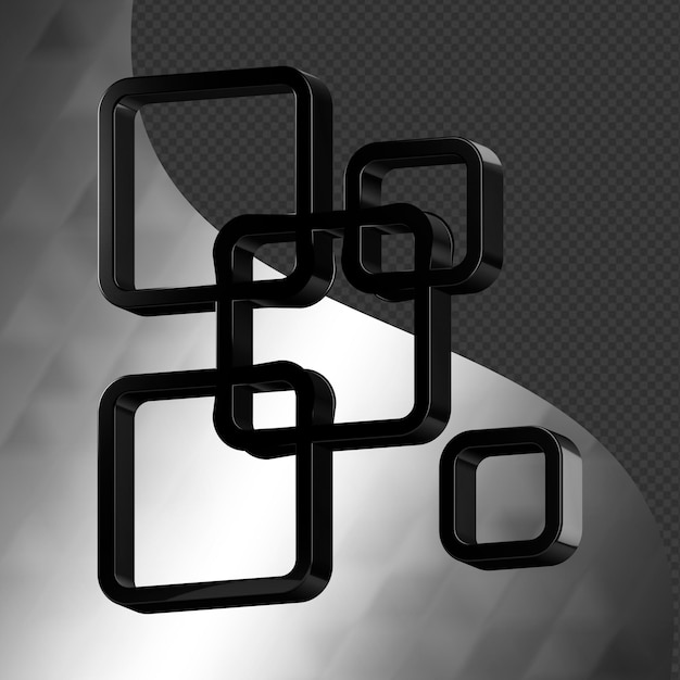 Dies ist ein wunderschön gestaltetes abstraktes 3D-Symbol mit einer wunderschönen metallischen Textur