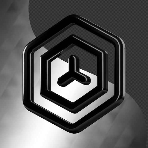 Dies ist ein wunderschön gestaltetes abstraktes 3D-Symbol mit einer wunderschönen metallischen Textur
