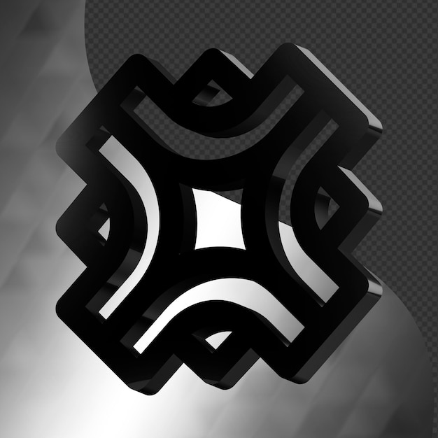Dies ist ein wunderschön gestaltetes abstraktes 3D-Symbol mit einer wunderschönen metallischen Textur
