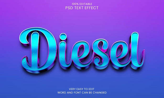 Diesel 3d bearbeitbare Texteffektvorlage