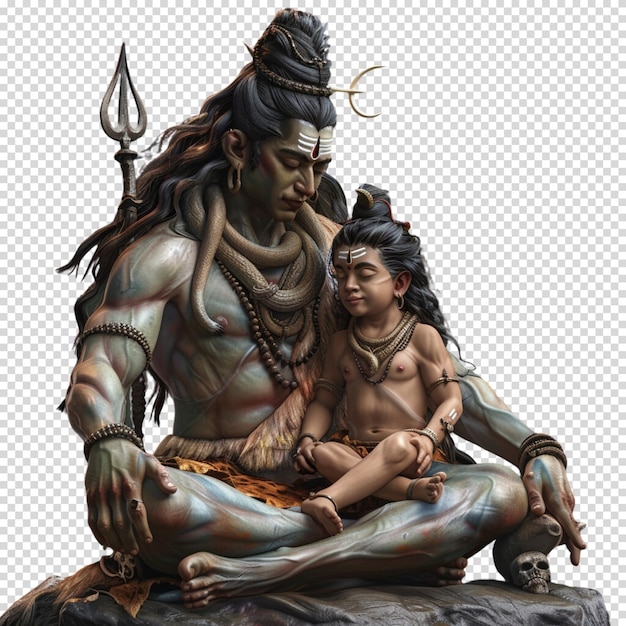 Le Dieu Hindou Shiva Isolé Sur Un Fond Transparent Et Heureux Maha Shivaratri