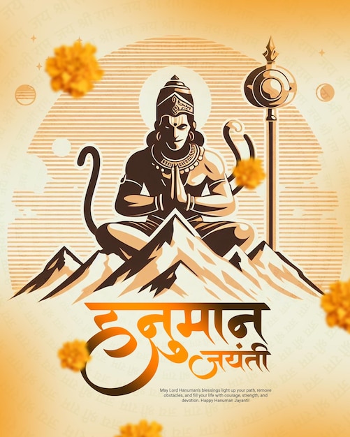 PSD le dieu spirituel indien hanuman jayanti bajrang bali célébration des médias sociaux