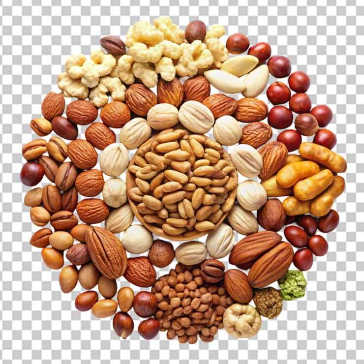 PSD diferentes nueces de fondo transparente