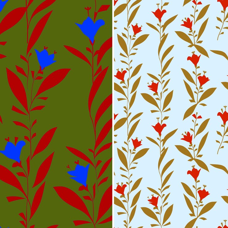 PSD diferentes tipos de flores y hojas sobre un fondo verde