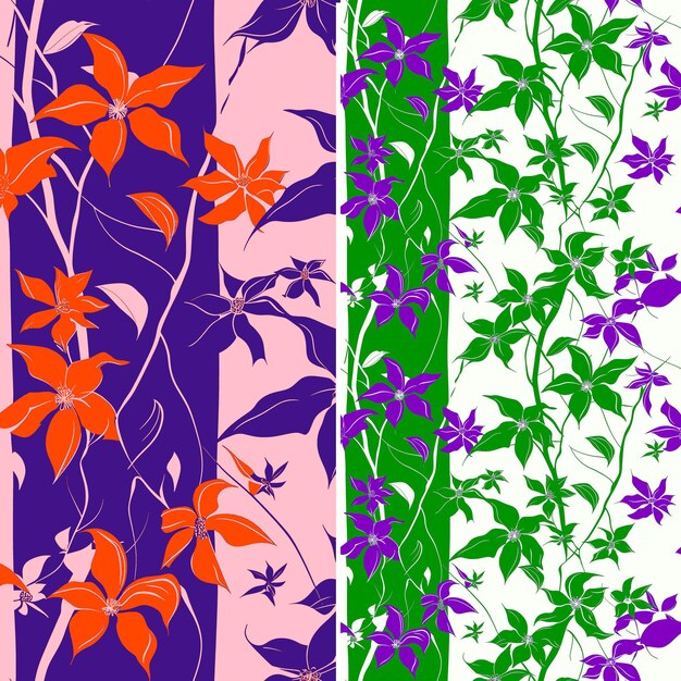 PSD différentes couleurs de l'année les fleurs violettes vertes et violettes sont disponibles dans ma boutique