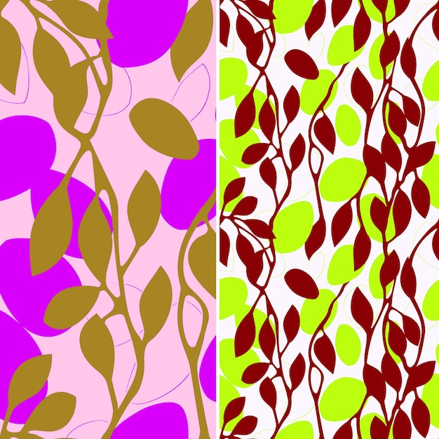 PSD différentes couleurs des feuilles et le violet et le vert