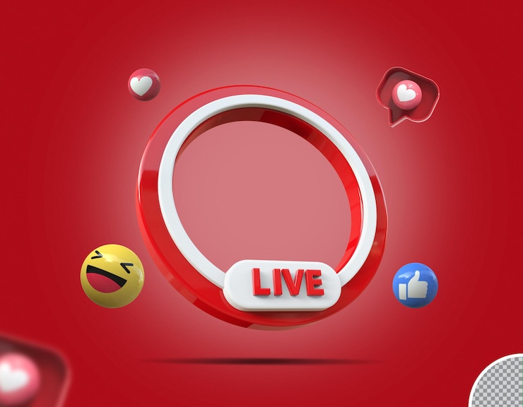 PSD diffusion en direct 3d des médias sociaux