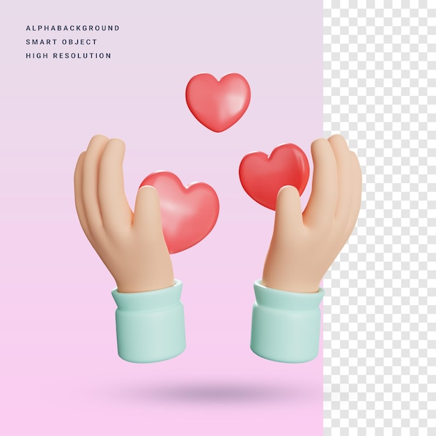 Difundir amor 3d icono ilustración