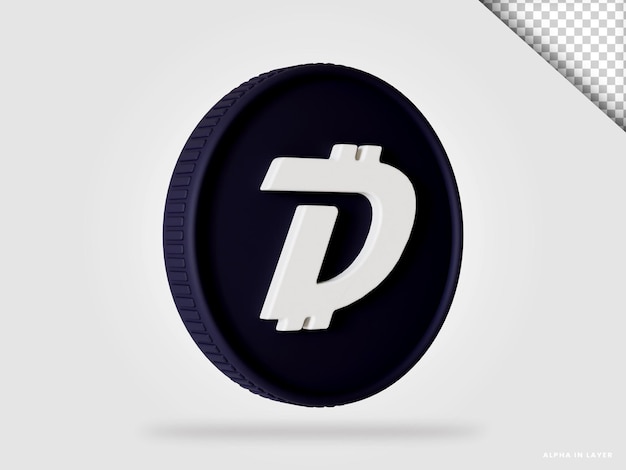 DigiByte dgb criptovaluta moneta 3d rendering isolato