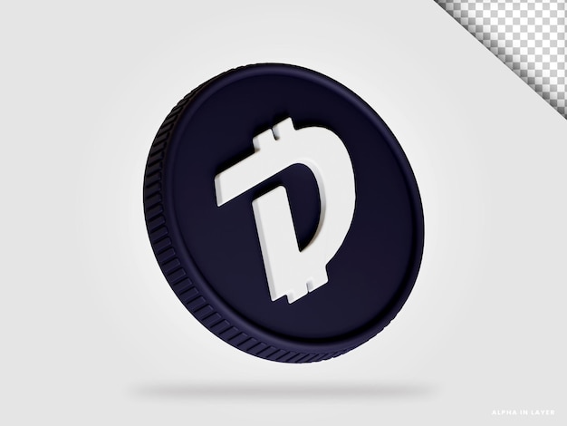 DigiByte dgb Kryptowährungsmünze 3D-Rendering isoliert