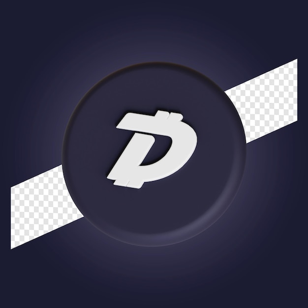 Digibyte kryptowährung symbol logo 3d-darstellung