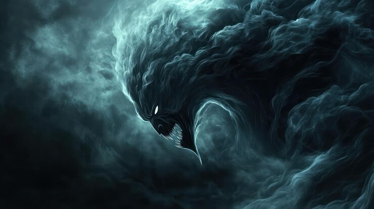 PSD digital art wrathful cloud beast