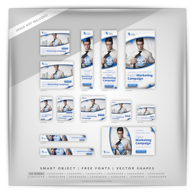 Digital business marketing google banner set