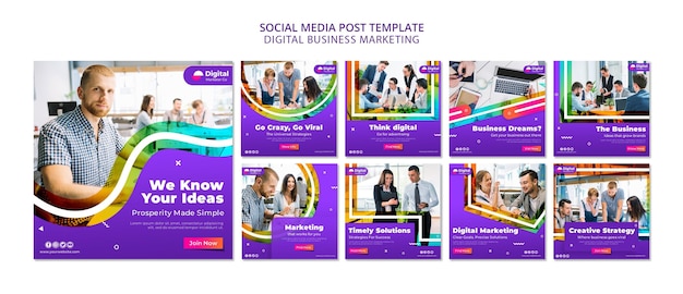 Digital business marketing social media post