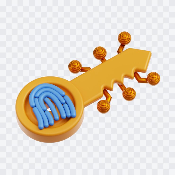 PSD digital key 3d illustration