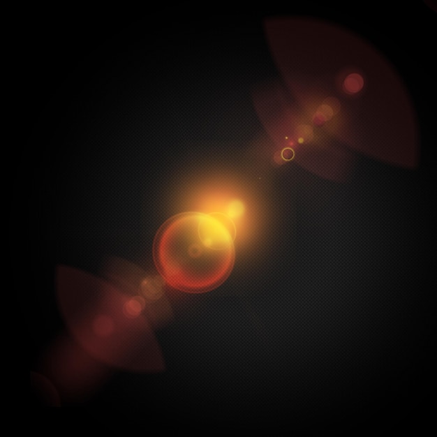 Digital Lens Flare in schwarzem Hintergrund