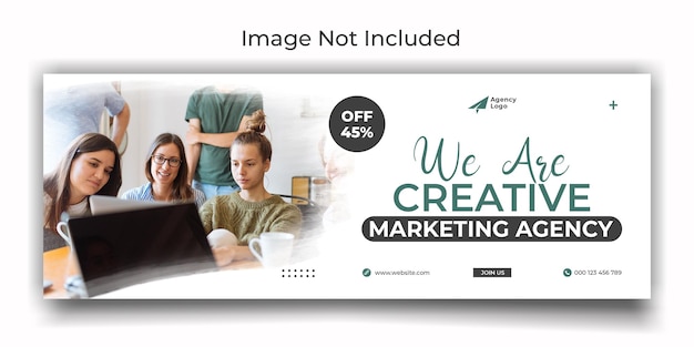 PSD digital marketing agency facebook cover and web banner template design
