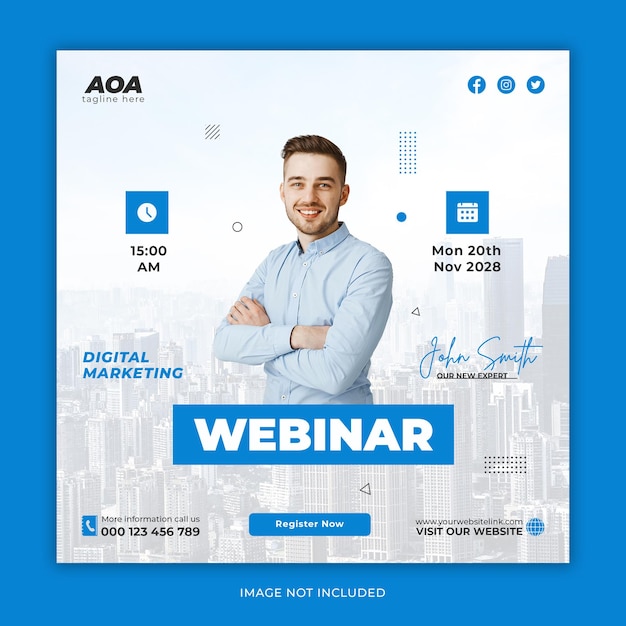 Digital marketing agentur business corporate webinar kreative instagram social media post vorlage