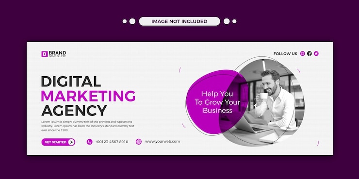 PSD digital-marketing-agentur für soziale medien oder facebook-timeline-cover und web-vorlage