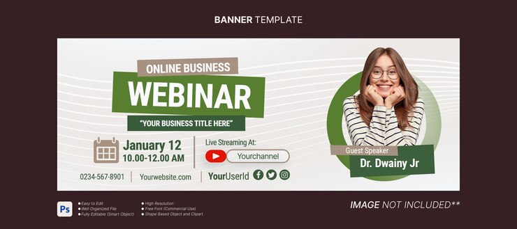 PSD digital marketing live webinar social media facebook cover banner