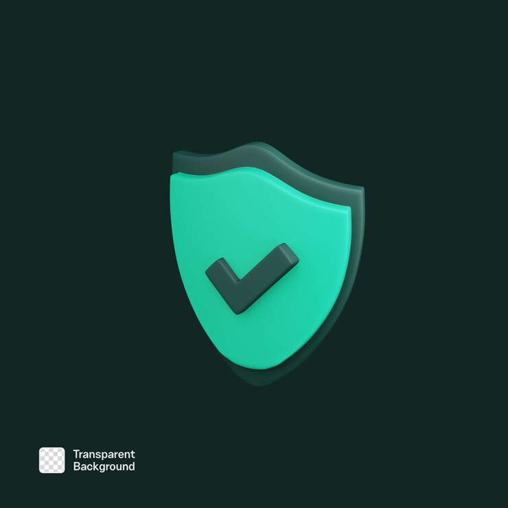 PSD digital security shield 3d icon png template