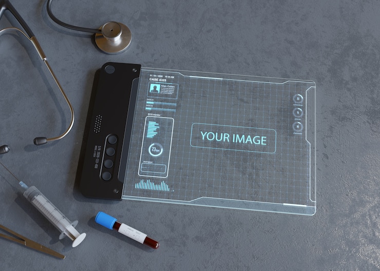 PSD digital tablet with medical application.