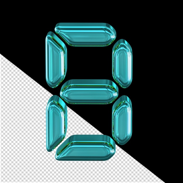 Digital turquesa 3d símbolo letra b