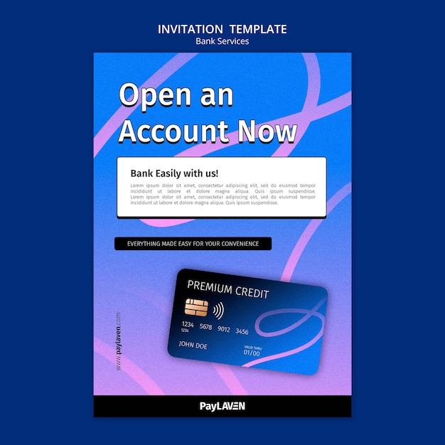 Digitale Banking-Vorlage mit Farbverlauf