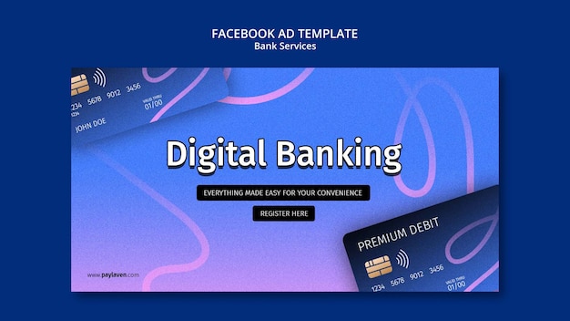 PSD digitale banking-vorlage mit farbverlauf
