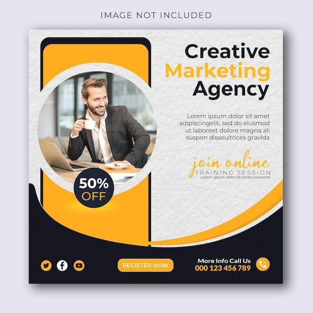 Digitale Marketing-Agentur und Corporate Social Media-Post-Instagram-Design-Vorlage