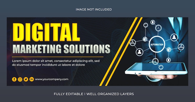 PSD digitale marketing-lösungen facebook-banner