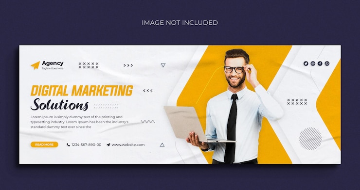 PSD digitale marketingagentur social media instagram webbanner oder facebook-cover-vorlage