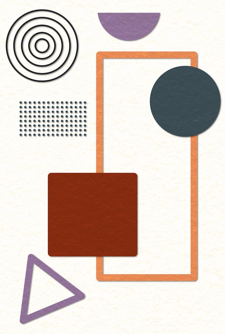 PSD digitale wandmalerei mit abstrakter geometrischer formkomposition im minimalistischen stil
