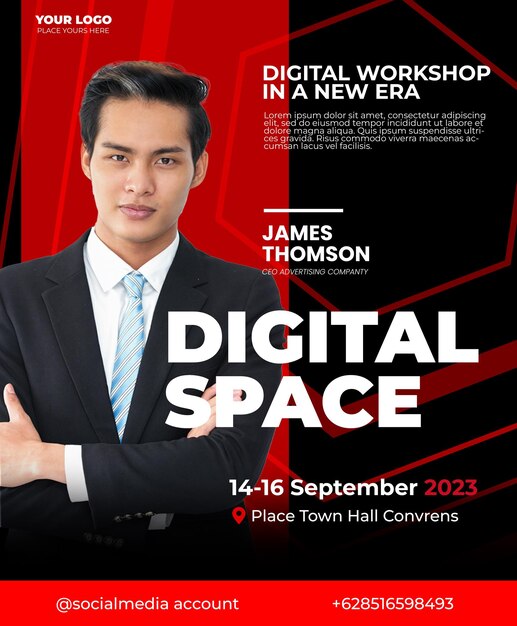 Digitaler flayer für die digitale postervorlage des workshops
