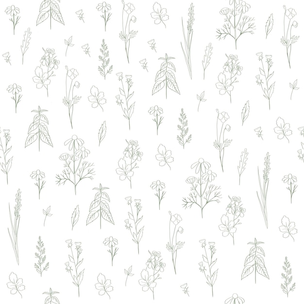 Digitales Aquarellmuster mit Sommerblumen