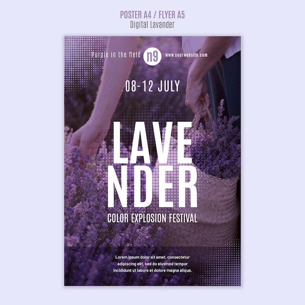 PSD digitales lavendel-tempalte-design