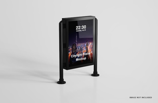 Digitales LED City Light Poster Mockup