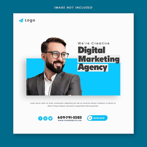 Digitales Live-Webinar-Marketing und Corporate Social Media-Post-Vorlage für PSD